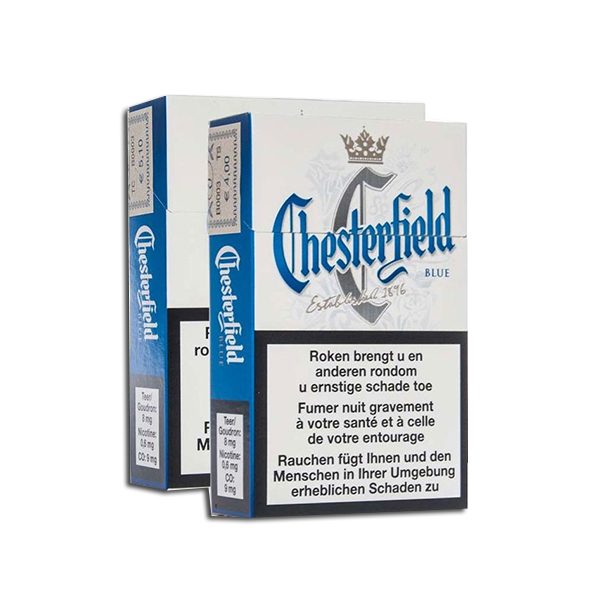 Buy Chesterfield Blue Cigarettes Online At Best Price. Your order will reach you within a short period. Buy cheap Chesterfield Blue cigarettes online worldwide shipping. Best store to buy Chesterfield Blue cigarettes Europe. Duty free Chesterfield Blue for sale online in UK